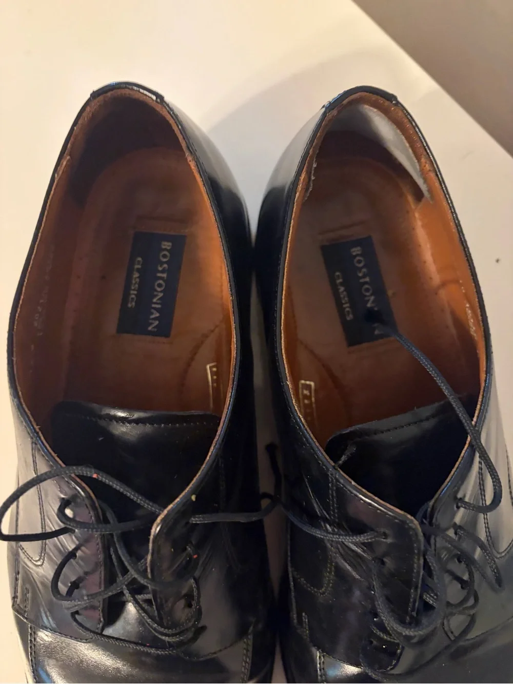Bostonian Classics Men’s Black Leather Cap Toe Oxford Dress Shoes US 12